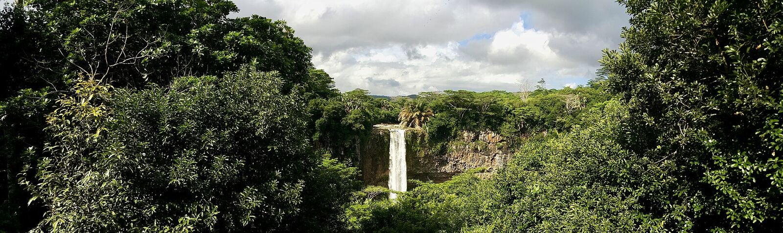 Cascada de Chamarel rodeada de vegetación
