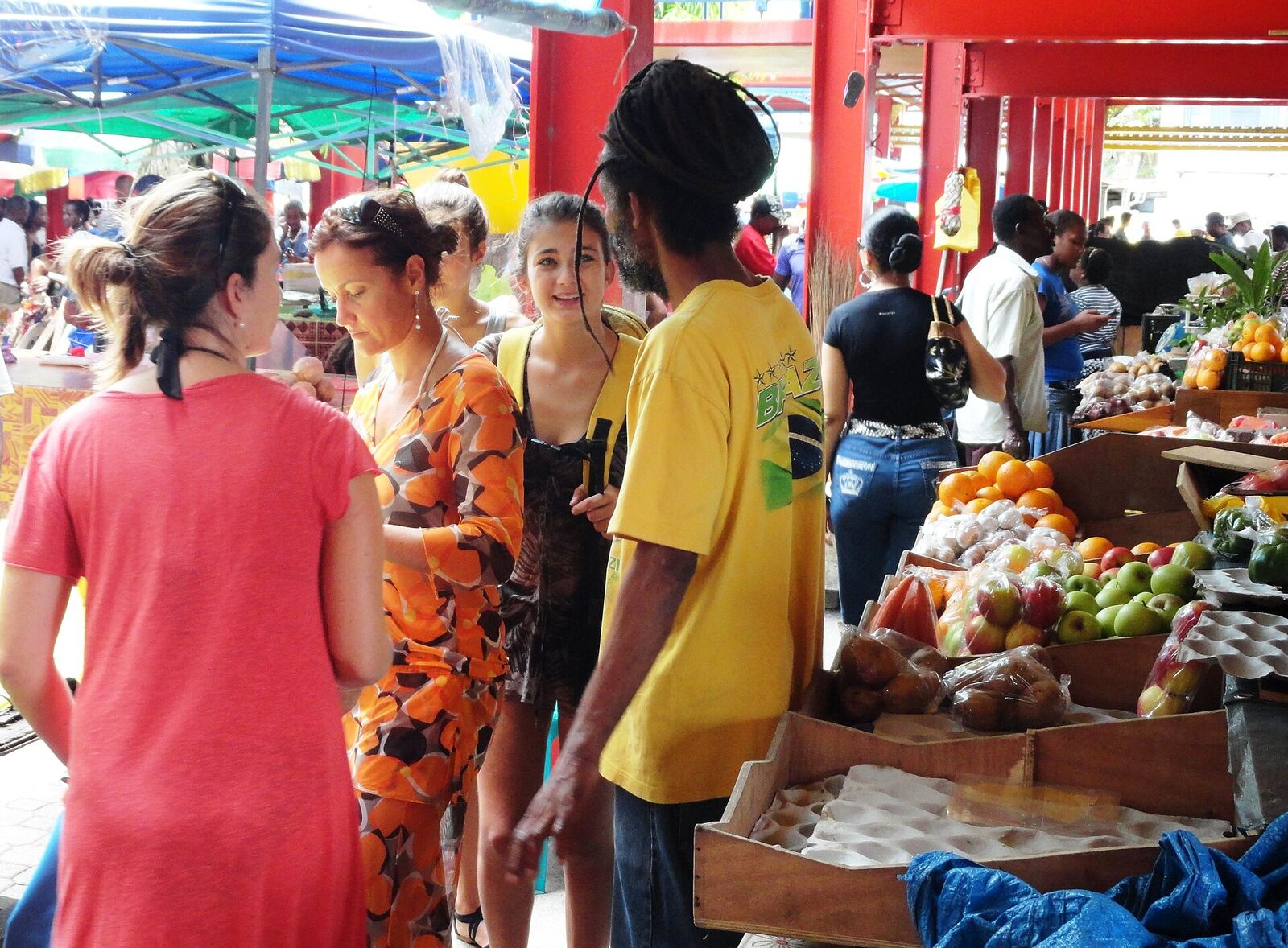 Mercado de Victoria en la isla de Mahé